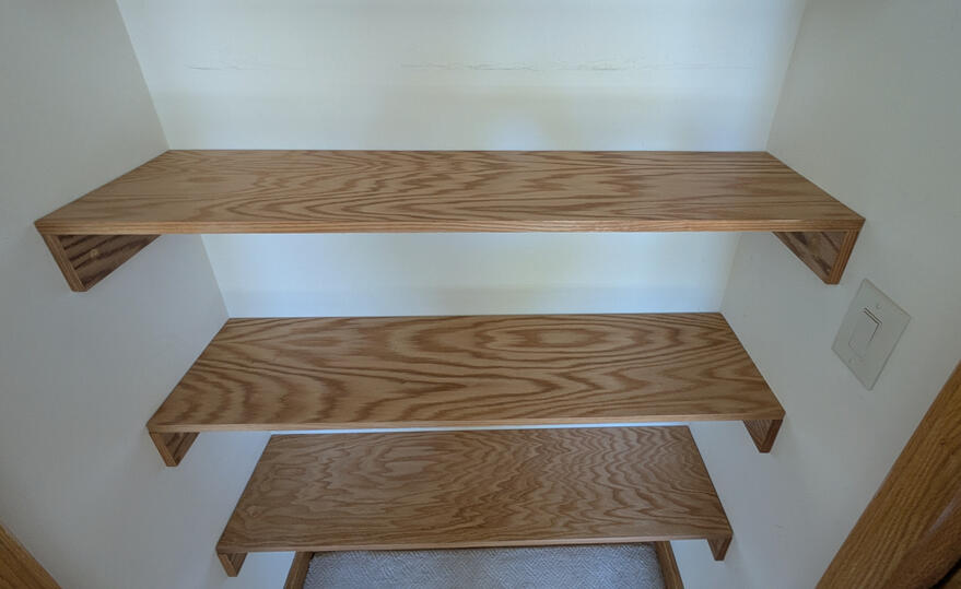 Red Oak Closet Shelving