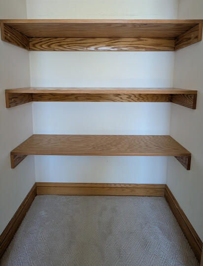 Red Oak Closet Shelving
